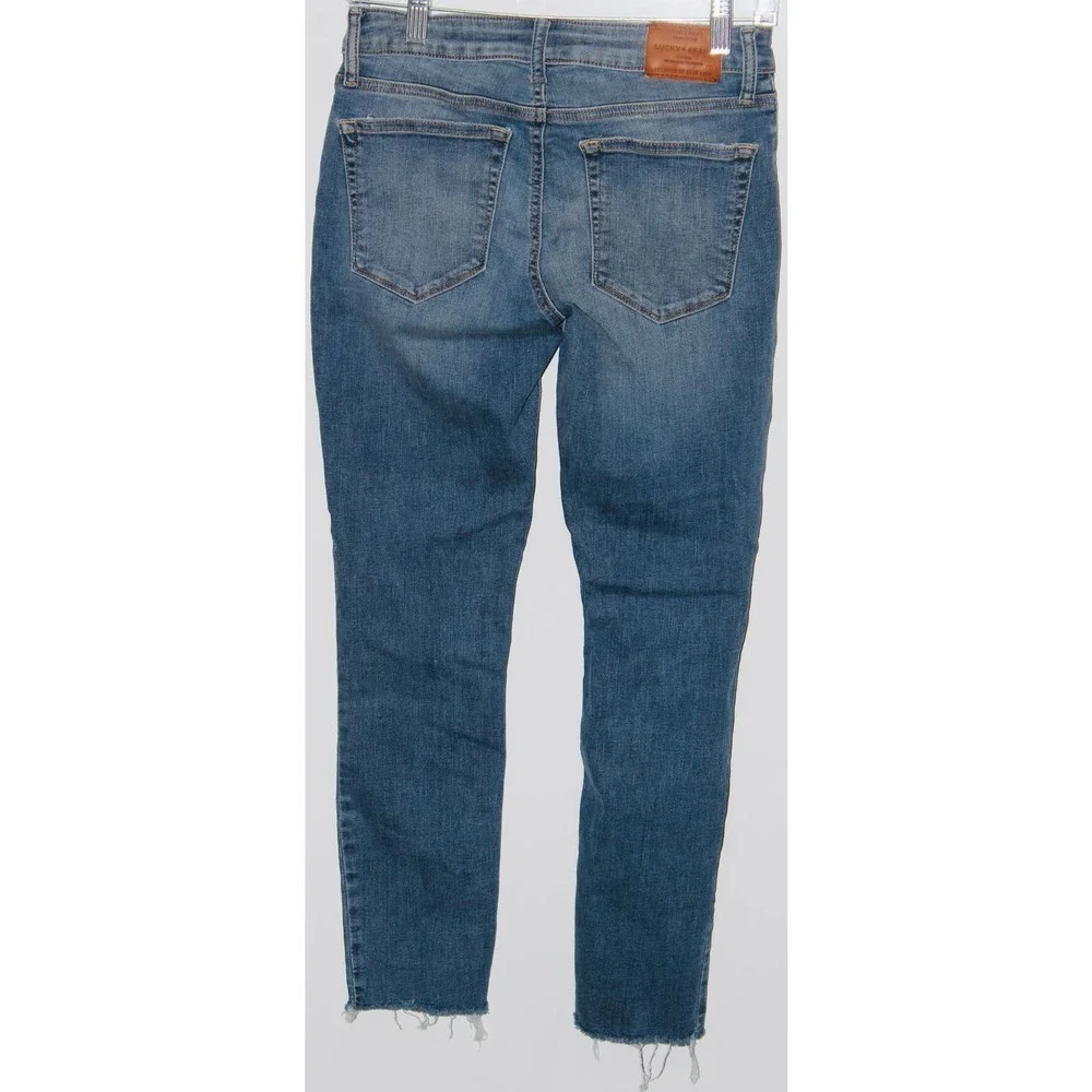 Women's Lucky Brand Blue Casual Straight Leg Distressed Skinny Jeans Size 2 / 26